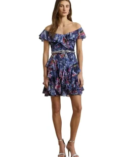 Lauren Ralph Lauren Print Off-The-Shoulder Cocktail Dress Women's