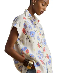 Lauren Ralph Lauren Relaxed Fit Floral Short-Sleeve Shirt Women's
