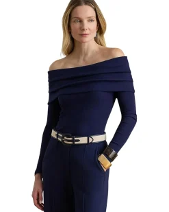 Lauren Ralph Lauren Ribbed Cotton-Blend Off-The-Shoulder Top Women's
