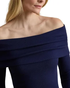 Lauren Ralph Lauren Ribbed Cotton-Blend Off-The-Shoulder Top Women's