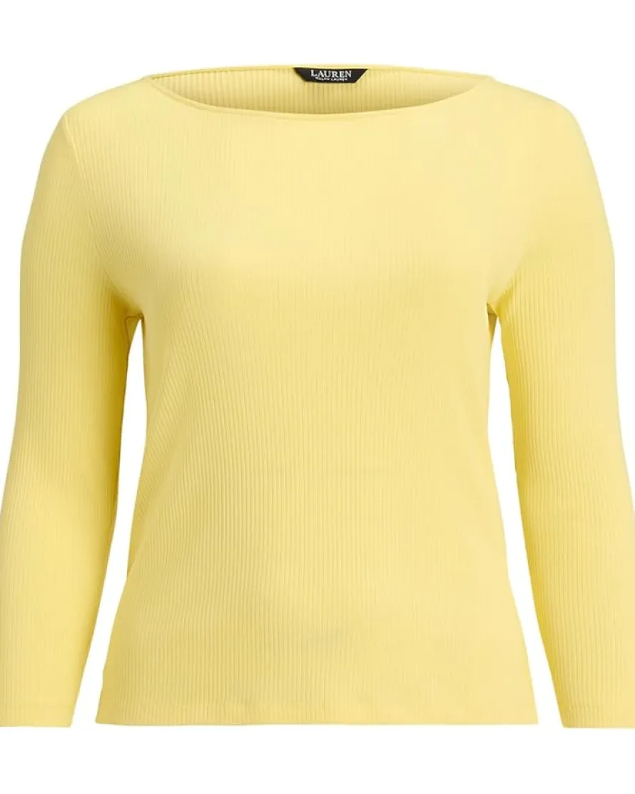 Lauren Ralph Lauren Rib-Knit Cotton-Blend Boatneck Tee Women's
