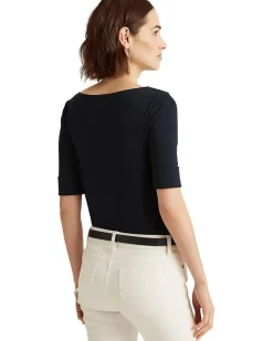 Lauren Ralph Lauren Stretch Cotton Boatneck Top Women's