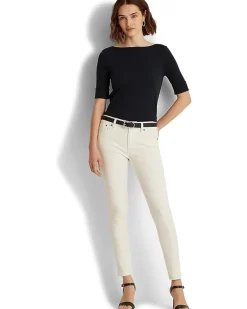 Lauren Ralph Lauren Stretch Cotton Boatneck Top Women's