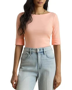 Lauren Ralph Lauren Stretch Cotton Boatneck Top Women's