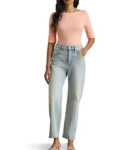 Lauren Ralph Lauren Stretch Cotton Boatneck Top Women's