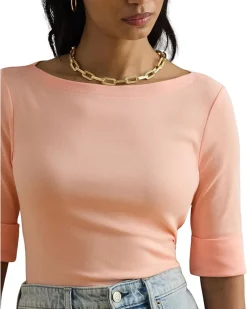 Lauren Ralph Lauren Stretch Cotton Boatneck Top Women's