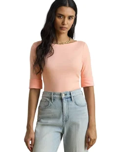 Lauren Ralph Lauren Stretch Cotton Boatneck Top Women's