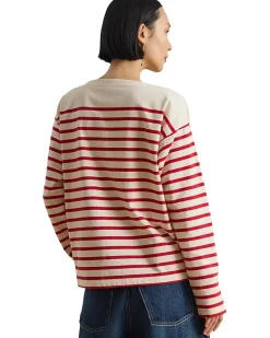 Lauren Ralph Lauren Striped Jersey Boatneck Top Women's