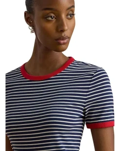 Lauren Ralph Lauren Striped Stretch Cotton Tee Women's