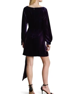 Lauren Ralph Lauren Tie-Front Velvet Cocktail Dress Women's