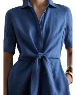 Lauren Ralph Lauren Tie-Front Linen Shirtdress Women's