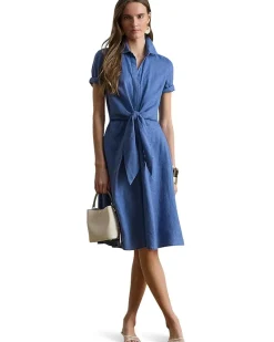 Lauren Ralph Lauren Tie-Front Linen Shirtdress Women's