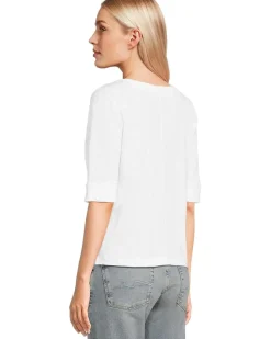 Lilla P Cuffed Sleeve Split Neck Women's