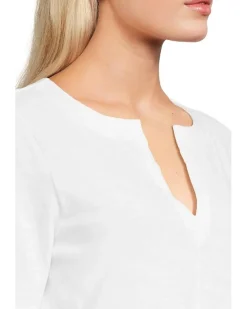 Lilla P Cuffed Sleeve Split Neck Women's