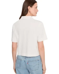 Lilla P Elbow Sleeve Button Down Tee Women's