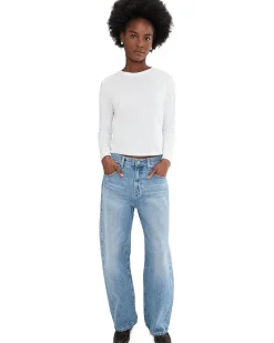 Lilla P Long Sleeve Cropped Boyfriend Women's