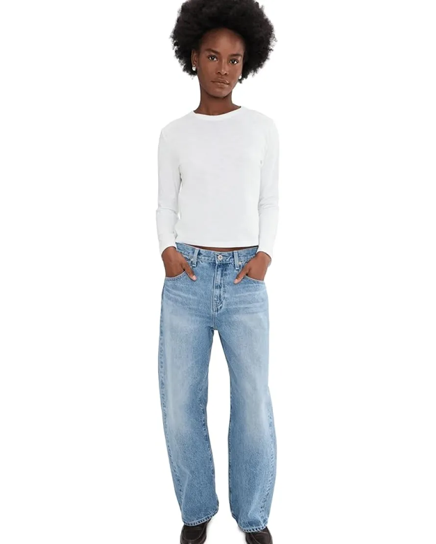 Lilla P Long Sleeve Cropped Boyfriend Women's