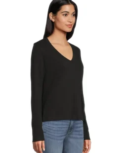 Lilla P Long Sleeve Self Trim V-neck Women's