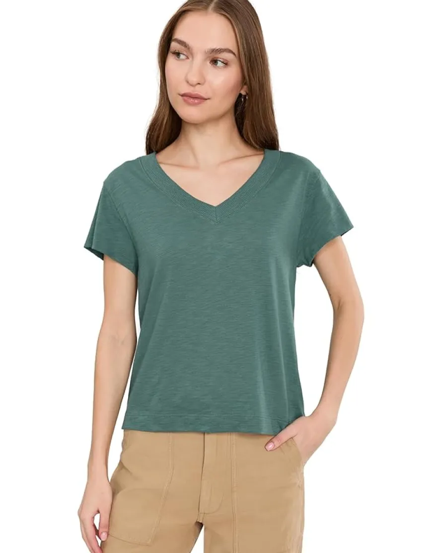 Lilla P Relaxed Short Sleeve V-Neck Tee Women's