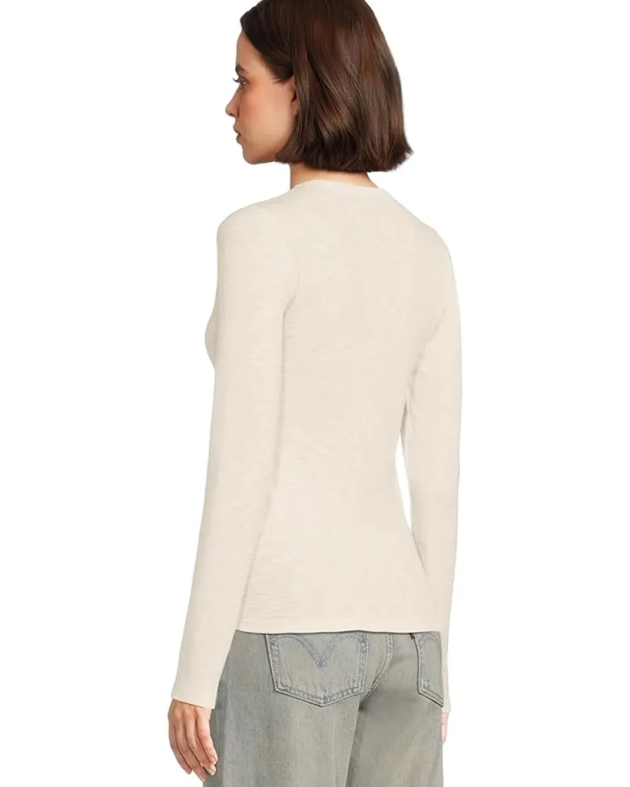 Lilla P Rib Slub Long Sleeve V-Neck Women's