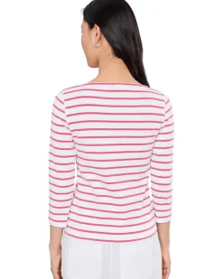 Lilla P Rib Stripe 3/4 Boatneck Women's