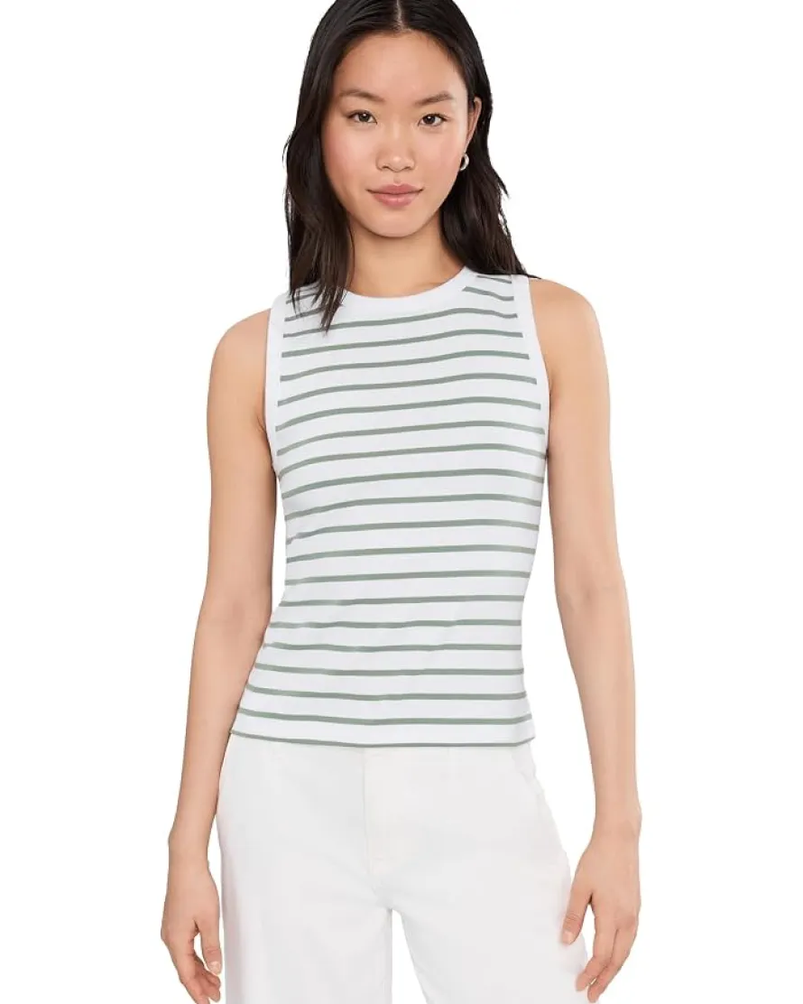 Lilla P Rib Stripe High Neck Tank Women's