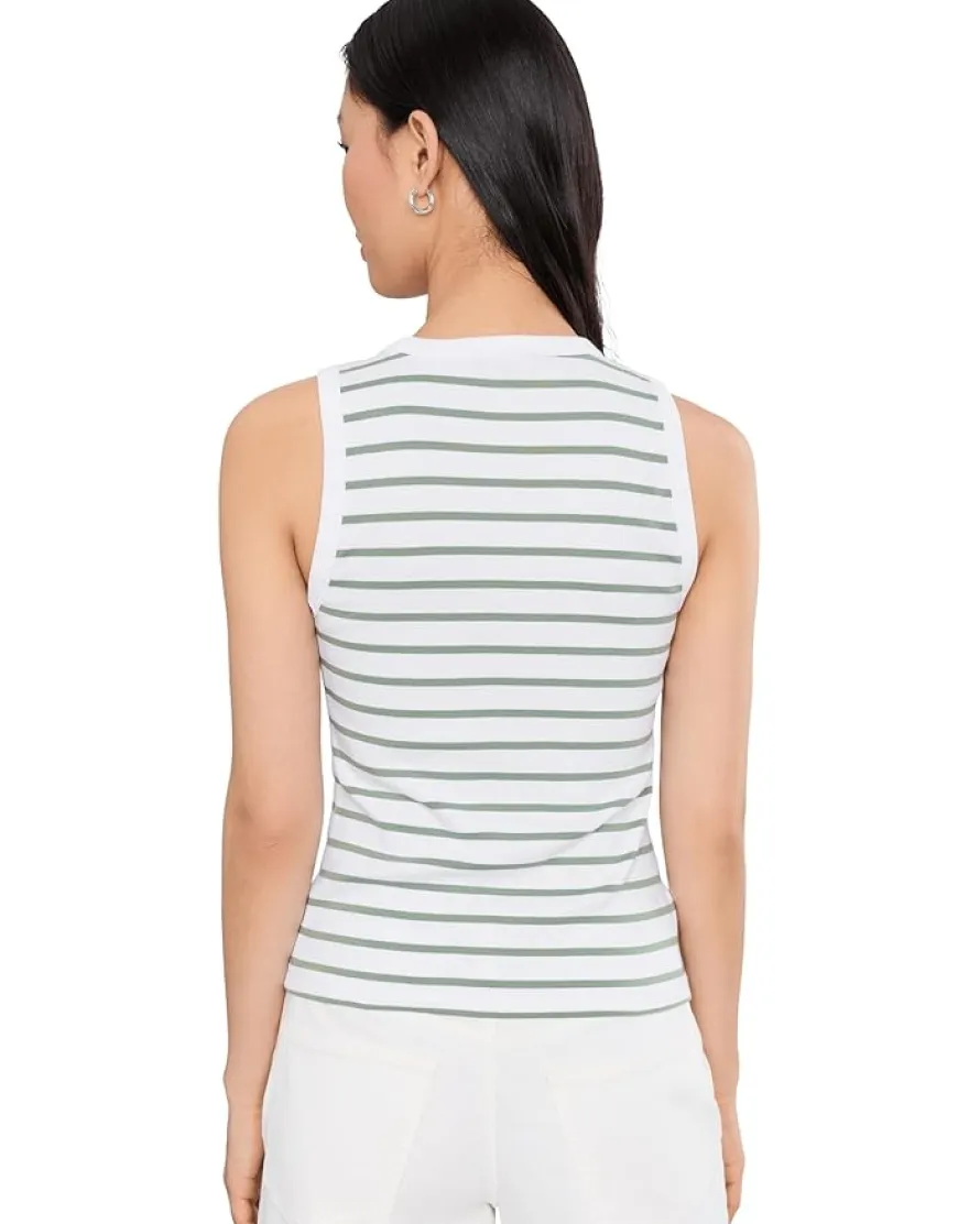 Lilla P Rib Stripe High Neck Tank Women's