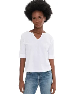 Lilla P Rib Trim Elbow Split Neck Women's