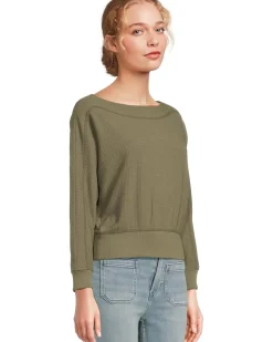 Lilla P Rib Trim Seamed Top Women's
