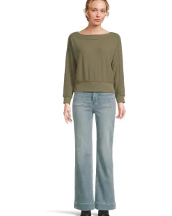 Lilla P Rib Trim Seamed Top Women's