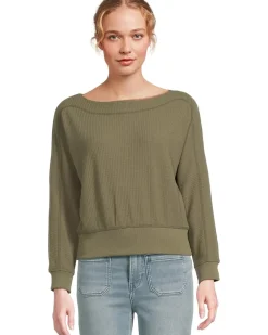 Lilla P Rib Trim Seamed Top Women's