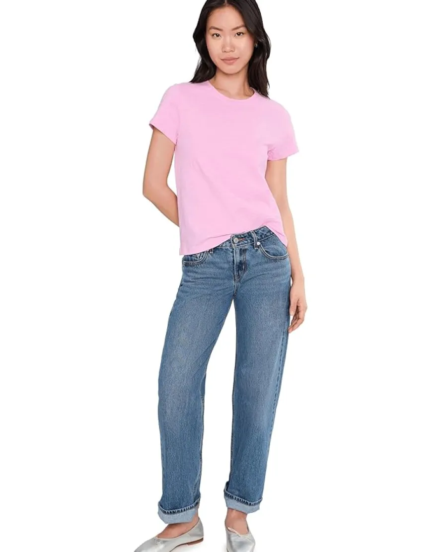 Lilla P Short Sleeve Back Seam Crew Neck Women's