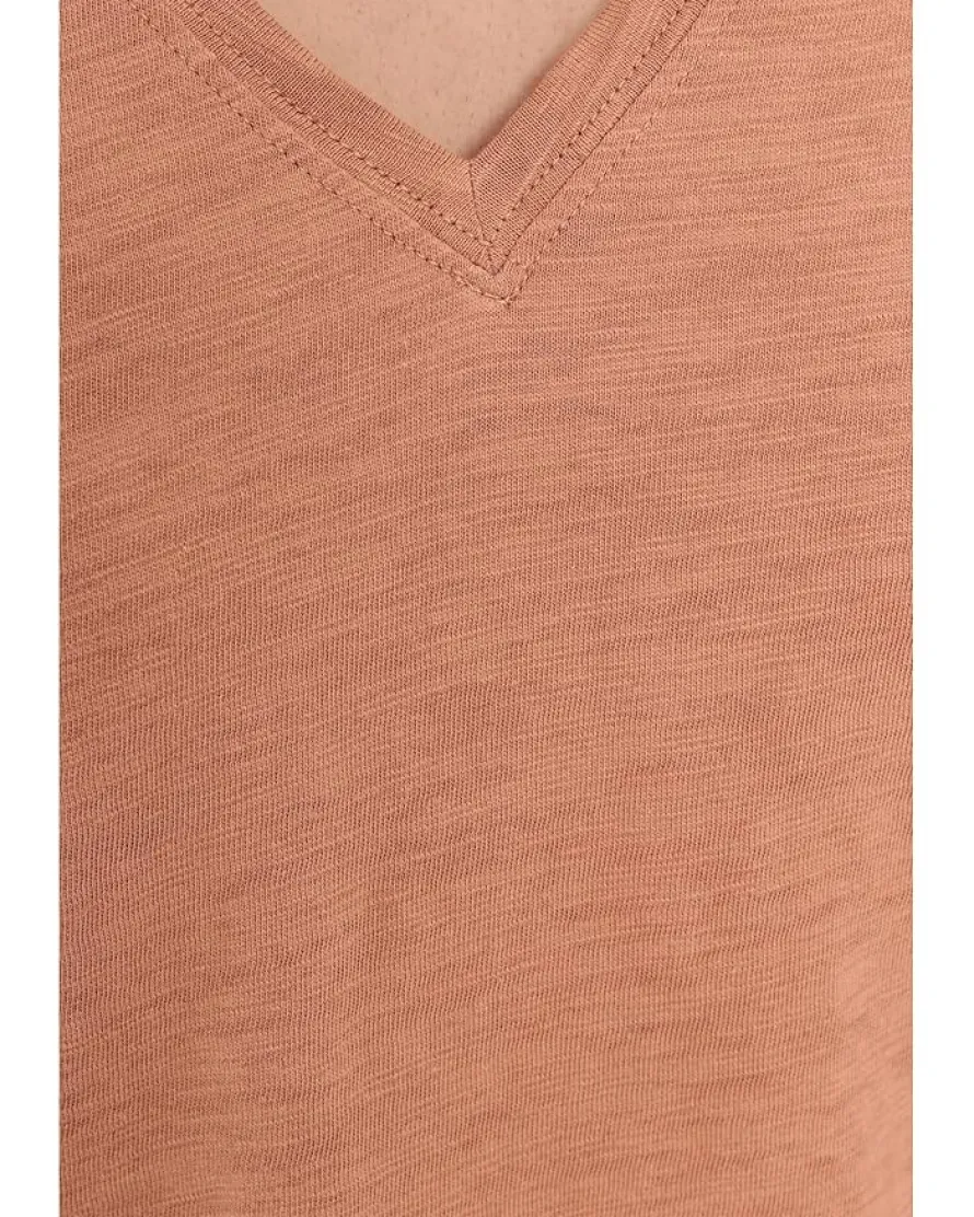Lilla P Short Sleeve Back Seam V-Neck Women's
