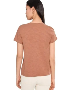 Lilla P Short Sleeve Back Seam V-Neck Women's