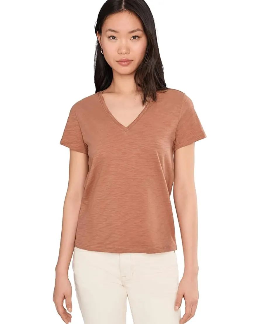 Lilla P Short Sleeve Back Seam V-Neck Women's