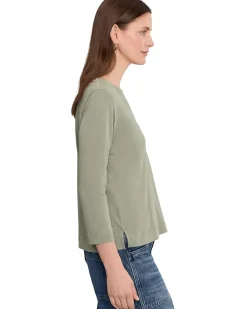 Lilla P Side Slit Split Neck Top Women's