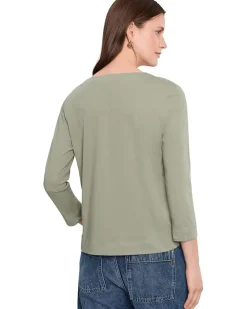 Lilla P Side Slit Split Neck Top Women's
