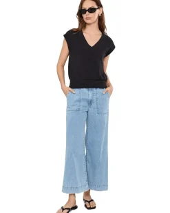 Lilla P Smocked Hem V-Neck Women's