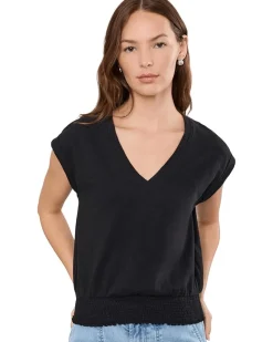 Lilla P Smocked Hem V-Neck Women's
