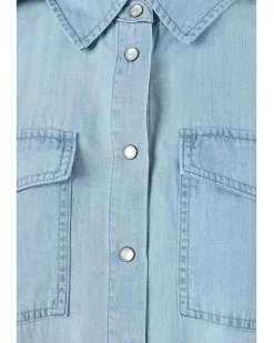 Liverpool Los Angeles Denim Long Sleeve Shirt with Pockets Women's