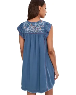 Liverpool Los Angeles Flutter Sleeve V-Neck Woven Dress Women's
