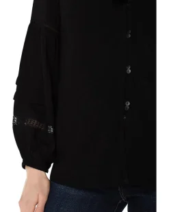 Liverpool Los Angeles Long Sleeve Popover Shirred Blouse Women's
