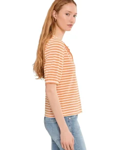 Liverpool Los Angeles Petite Elbow Sleeve Henley Knit Top Women's