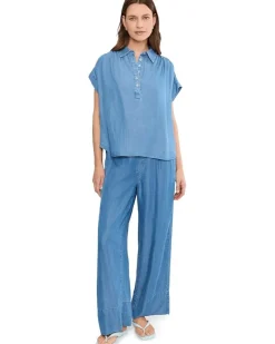 Liverpool Los Angeles Popover Shirt with Shirring Women's