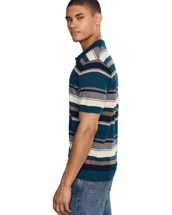 Liverpool Los Angeles Short Sleeve Johnny Collar Sweater Knit Men's