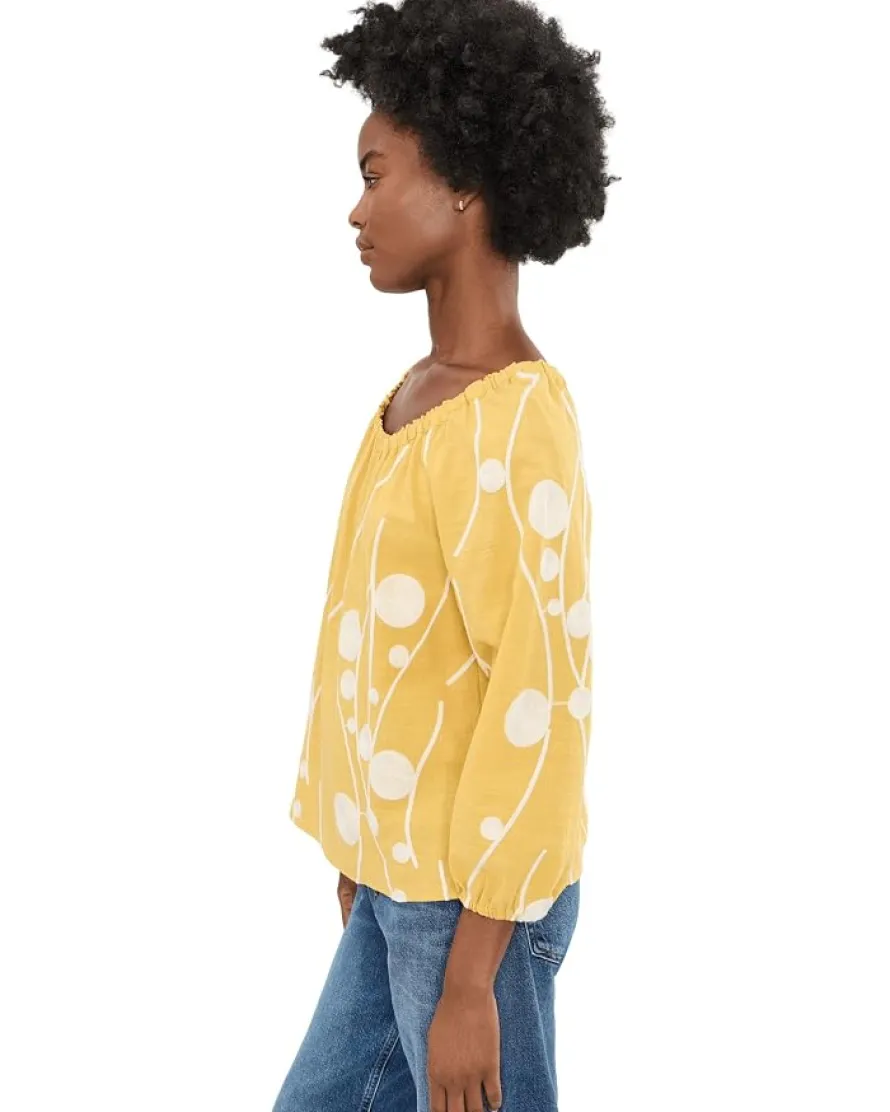 Liverpool Los Angeles 3/4 Sleeve Woven Top with Embroidery Women's
