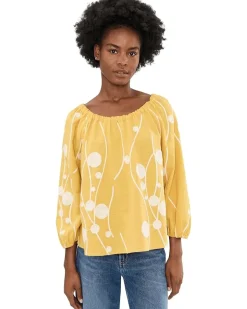 Liverpool Los Angeles 3/4 Sleeve Woven Top with Embroidery Women's