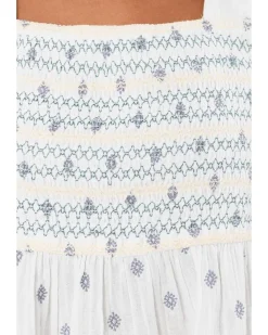 Liverpool Los Angeles Sleeveless Smocked Woven Top with Embroidery Women's
