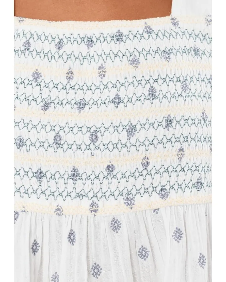 Liverpool Los Angeles Sleeveless Smocked Woven Top with Embroidery Women's