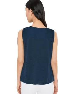 Liverpool Los Angeles Sleeveless V-Neck Woven To Knit Top Women's